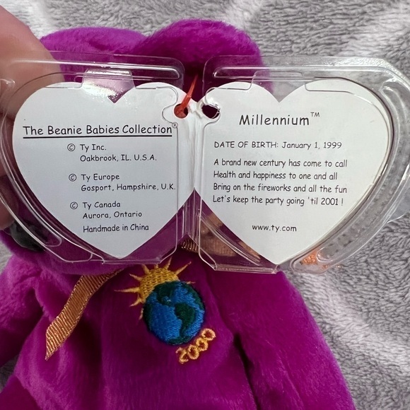 Ty Beanie Babies Millennium Plush Toy Bear Retired Birthday January 1, 1999 - Picture 2 of 10